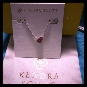 Kendra Scott Helga Silver Maroon Drusy Necklace